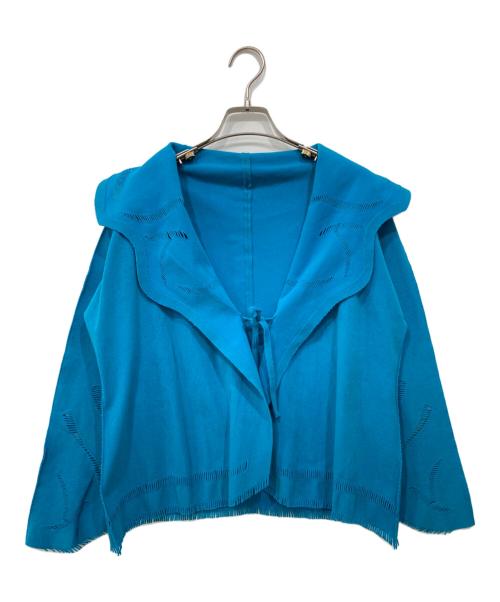 me ISSEY MIYAKE（ミーイッセイ ミヤケ）me ISSEY MIYAKE (ミーイッセイ ミヤケ) A.POC 変形 カーディガン ブルー サイズ:2の古着・服飾アイテム