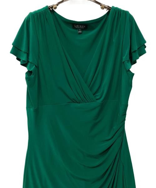 LAUREN RALPH LAUREN（ローレンラルフローレン）LAUREN RALPH LAUREN (ローレンラルフローレン) ドレープワンピース グリーン サイズ:16の古着・服飾アイテム