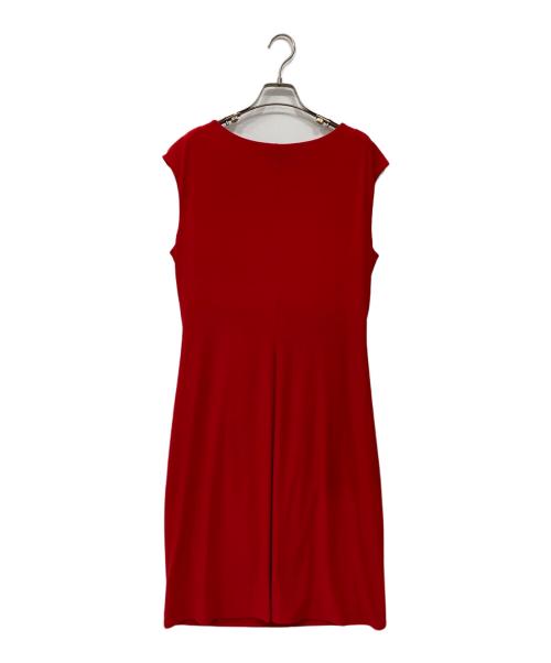 LAUREN RALPH LAUREN（ローレンラルフローレン）LAUREN RALPH LAUREN (ローレンラルフローレン) ドレープワンピース レッド サイズ:16の古着・服飾アイテム