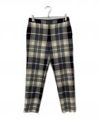 BLUE LABEL CRESTBRIDGEブルーレーベルクレストブリッジ）の古着「チェックウールパンツ」｜ネイビー×ホワイト
