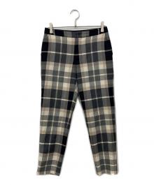 BLUE LABEL CRESTBRIDGE（ブルーレーベルクレストブリッジ）の古着「チェックウールパンツ」｜ネイビー×ホワイト