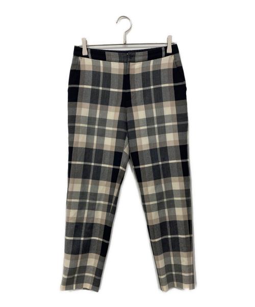 BLUE LABEL CRESTBRIDGE（ブルーレーベルクレストブリッジ）BLUE LABEL CRESTBRIDGE (ブルーレーベルクレストブリッジ) チェックウールパンツ ネイビー×ホワイト サイズ:38の古着・服飾アイテム