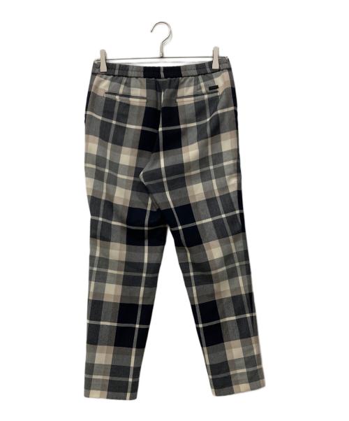 BLUE LABEL CRESTBRIDGE（ブルーレーベルクレストブリッジ）BLUE LABEL CRESTBRIDGE (ブルーレーベルクレストブリッジ) チェックウールパンツ ネイビー×ホワイト サイズ:38の古着・服飾アイテム