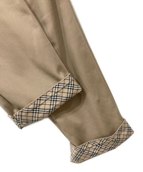 BURBERRY BLUE LABEL（バーバリー ブルー レーベル）BURBERRY BLUE LABEL (バーバリー ブルー レーベル) 折り返しチェックパンツ ベージュ サイズ:36の古着・服飾アイテム