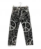 LEVI'Sリーバイス）の古着「ピースマークデニムパンツ」｜ホワイト×ブラック