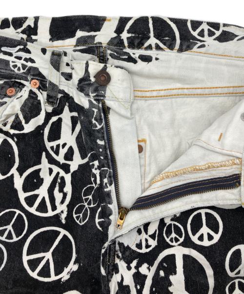 LEVI'S（リーバイス）LEVI'S (リーバイス) ピースマークデニムパンツ ホワイト×ブラック サイズ:W30の古着・服飾アイテム