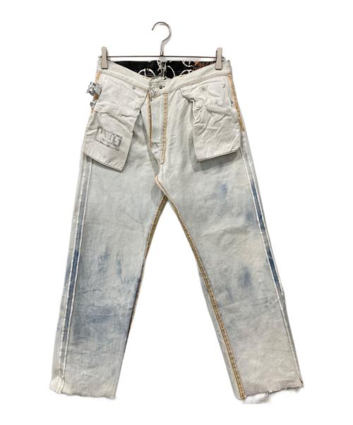 LEVI'S（リーバイス）LEVI'S (リーバイス) ピースマークデニムパンツ ホワイト×ブラック サイズ:W30の古着・服飾アイテム