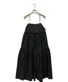 iki（イキ）の古着「mauri ティアード キャミワンピース」｜ブラック