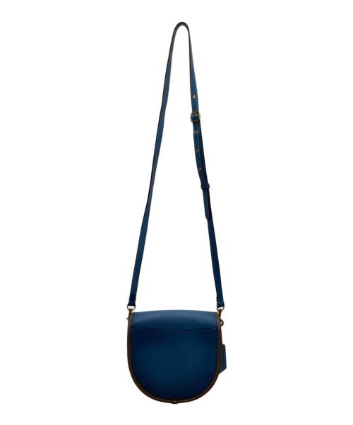COACH（コーチ）COACH (コーチ) ランウェイ ターンロックサドルクロスボディ ショルダーバッグ ブルー×ブラウンの古着・服飾アイテム