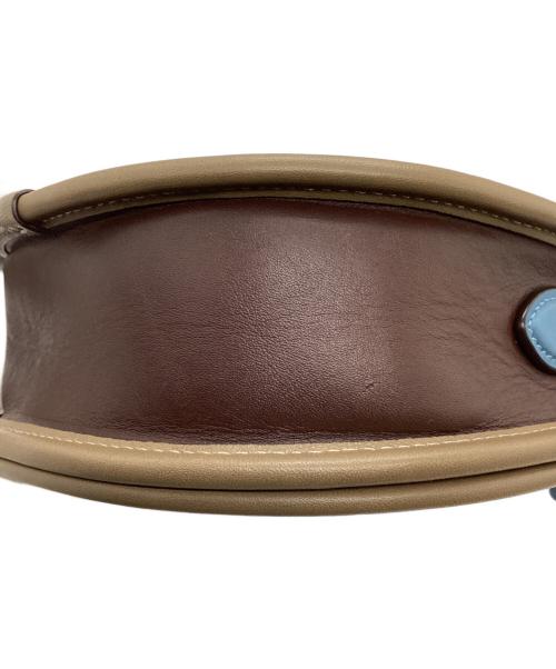 COACH（コーチ）COACH (コーチ) ランウェイ ターンロックサドルクロスボディ ショルダーバッグ ブルー×ブラウンの古着・服飾アイテム