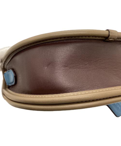 COACH（コーチ）COACH (コーチ) ランウェイ ターンロックサドルクロスボディ ショルダーバッグ ブルー×ブラウンの古着・服飾アイテム