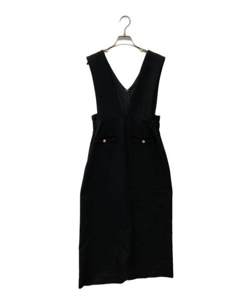 NOLLEY'S（ノーリーズ）NOLLEY'S (ノーリーズ) ウォッシャブルツイードライクジャンパースカート ブラック サイズ:38の古着・服飾アイテム