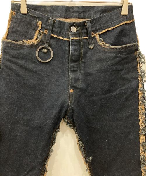 MINUS（マイナス）MINUS (マイナス) フリンジデニムパンツ インディゴ サイズ:1の古着・服飾アイテム