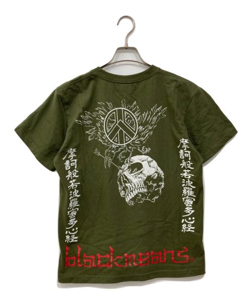 blackmeans（ブラックミーンズ）blackmeans (ブラックミーンズ) プリントTシャツ カーキ サイズ:Mの古着・服飾アイテム
