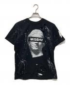 MISBHVミスビヘイブ）の古着「ダメージ 加工 ペイントTシャツ」｜ブラック