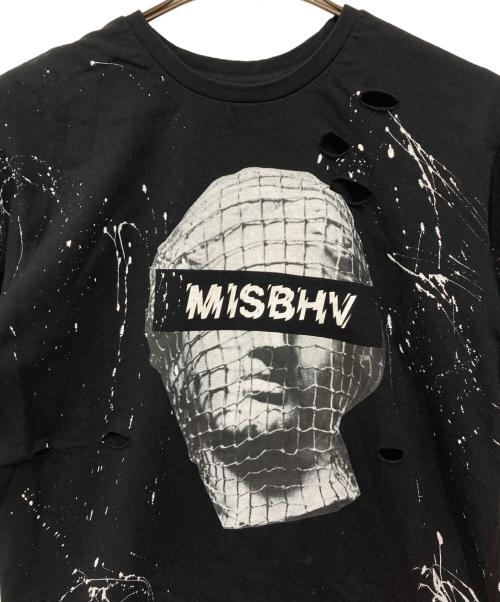 MISBHV（ミスビヘイブ）MISBHV (ミスビヘイブ) ダメージ 加工 ペイントTシャツ ブラック サイズ:Sの古着・服飾アイテム