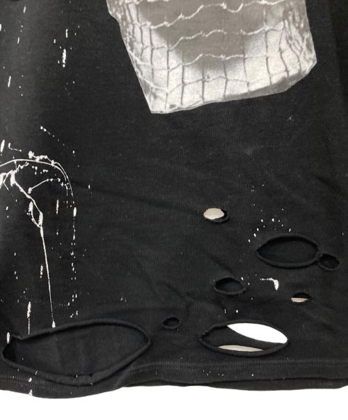MISBHV（ミスビヘイブ）MISBHV (ミスビヘイブ) ダメージ 加工 ペイントTシャツ ブラック サイズ:Sの古着・服飾アイテム