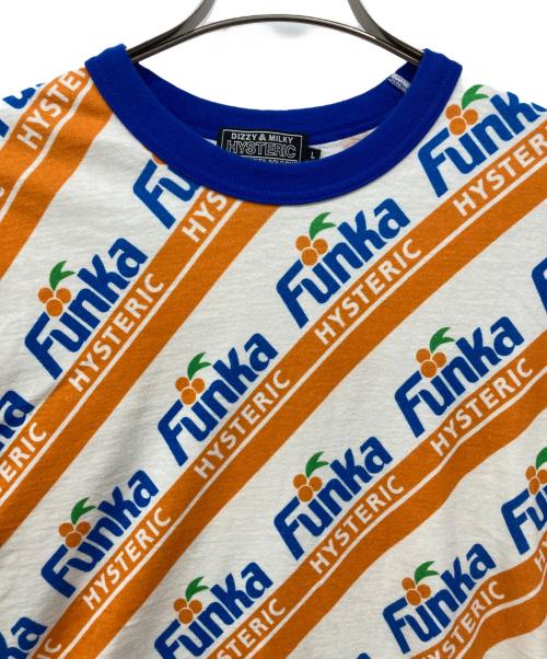 Hysteric Glamour（ヒステリックグラマー）Hysteric Glamour (ヒステリックグラマー) FUNKA HYSTERIC柄 Tシャツ ホワイト サイズ:Lの古着・服飾アイテム