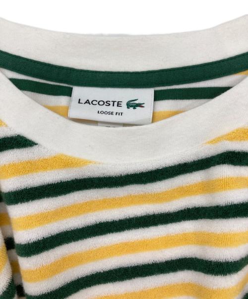 LACOSTE（ラコステ）LACOSTE (ラコステ) ハイゲージパイル地ボーダーTシャツ イエロー×グリーン サイズ:FR5の古着・服飾アイテム