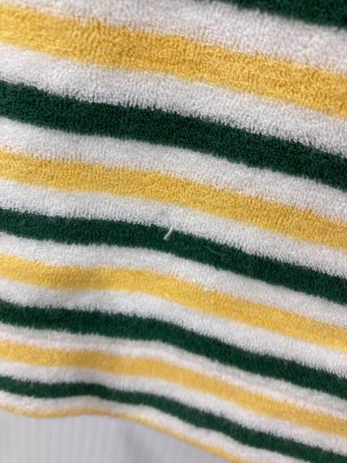 LACOSTE（ラコステ）LACOSTE (ラコステ) ハイゲージパイル地ボーダーTシャツ イエロー×グリーン サイズ:FR5の古着・服飾アイテム