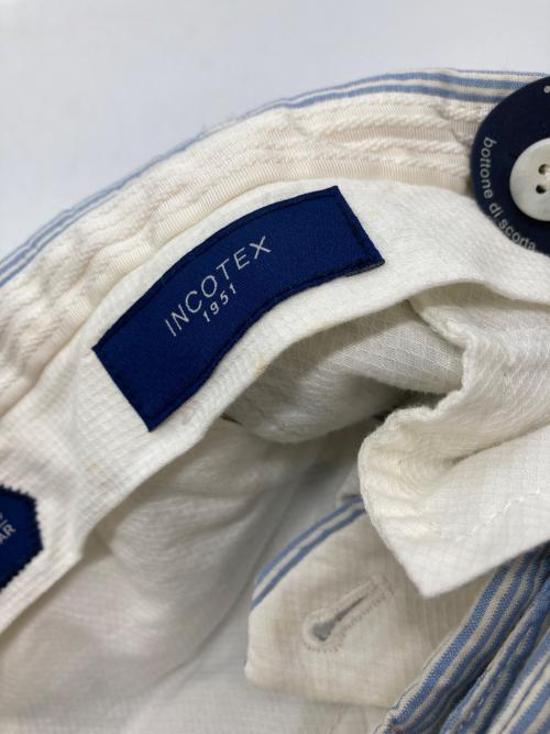 INCOTEX（インコテックス）INCOTEX (インコテックス) ストライプパンツ ブルー サイズ:50の古着・服飾アイテム