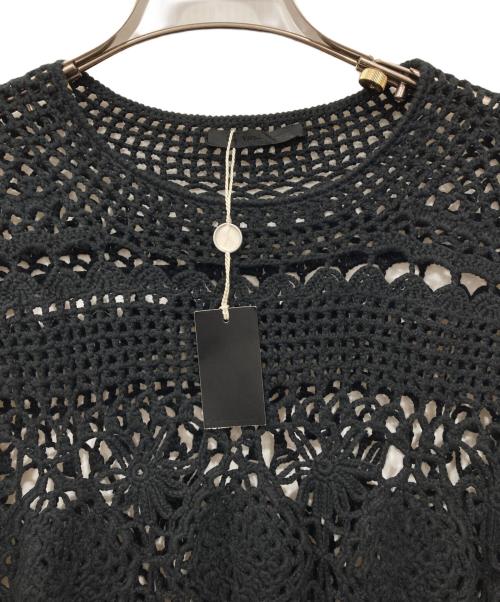 THE VIRIDI-ANNE（ヴィリジアン）THE VIRIDI-ANNE (ヴィリジアン) クロシェニット ブラック サイズ:48の古着・服飾アイテム