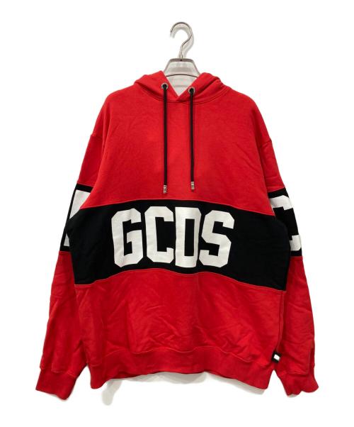 GCDS（ジーシーディーエス）GCDS (ジーシーディーエス) ロゴパーカー レッド×ブラック サイズ:XLの古着・服飾アイテム
