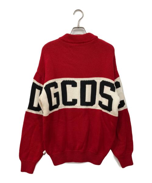GCDS（ジーシーディーエス）GCDS (ジーシーディーエス) ロゴニット レッド×ブラック サイズ:Mの古着・服飾アイテム