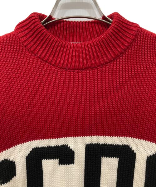 GCDS（ジーシーディーエス）GCDS (ジーシーディーエス) ロゴニット レッド×ブラック サイズ:Mの古着・服飾アイテム