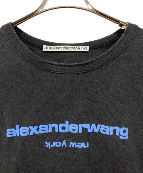 ALEXANDER WANG（アレキサンダー・ワン）ALEXANDER WANG (アレキサンダー・ワン) ウォッシュド加工ロゴTシャツ グレー サイズ:Lの古着・服飾アイテム