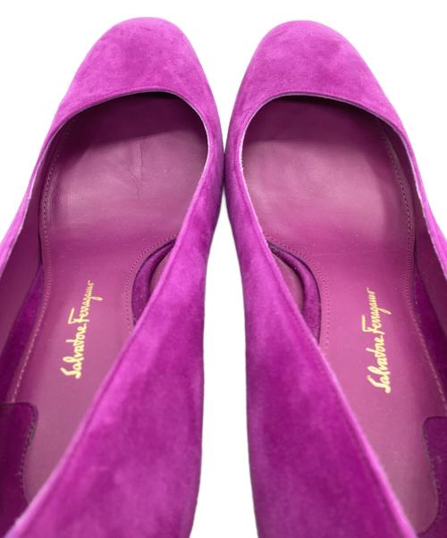 Salvatore Ferragamo（サルヴァトーレ フェラガモ）Salvatore Ferragamo (サルヴァトーレ フェラガモ) チャンキーヒールパンプス パープル サイズ:8 1/2の古着・服飾アイテム