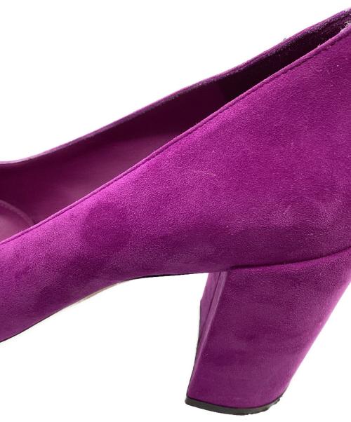 Salvatore Ferragamo（サルヴァトーレ フェラガモ）Salvatore Ferragamo (サルヴァトーレ フェラガモ) チャンキーヒールパンプス パープル サイズ:8 1/2の古着・服飾アイテム