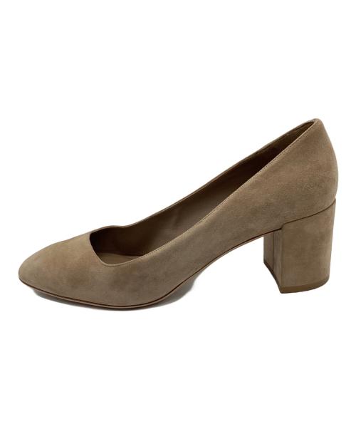 Salvatore Ferragamo（サルヴァトーレ フェラガモ）Salvatore Ferragamo (サルヴァトーレ フェラガモ) チャンキーヒールパンプス ベージュ サイズ:9の古着・服飾アイテム