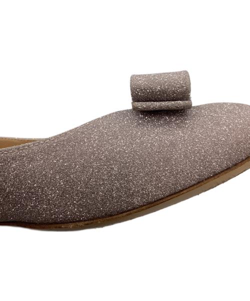 Salvatore Ferragamo（サルヴァトーレ フェラガモ）Salvatore Ferragamo (サルヴァトーレ フェラガモ) ヴァラリボン ラメパンプス ピンク サイズ:8の古着・服飾アイテム