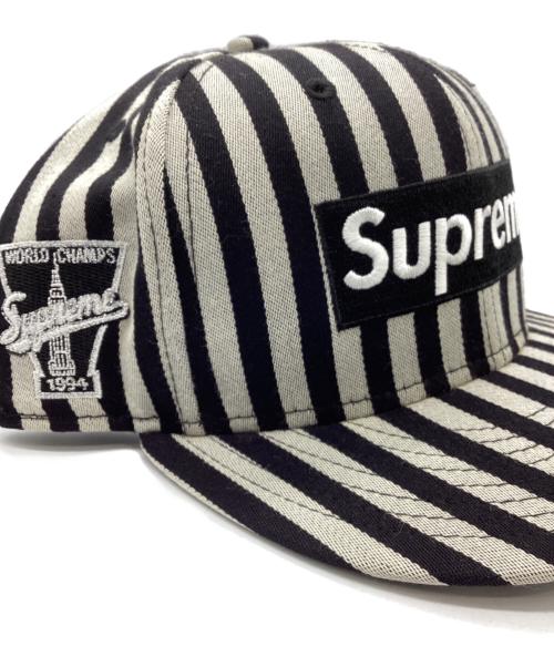 SUPREME（シュプリーム）SUPREME (シュプリーム) キャップ ホワイト×ブラック サイズ:7 1/2(59.6cm)の古着・服飾アイテム