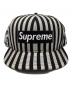 中古・古着 SUPREME (シュプリーム) キャップ ホワイト×ブラック サイズ:7 1/2(59.6cm)：6000円