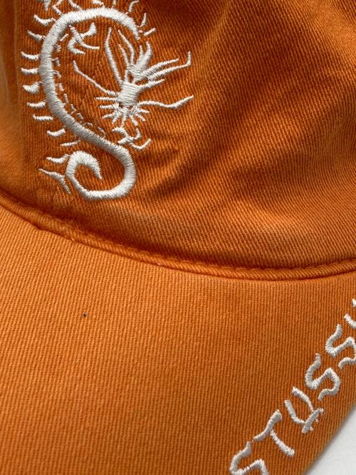 stussy（ステューシー）stussy (ステューシー) 90's ドラゴン刺繍キャップ オレンジ サイズ:S-Mの古着・服飾アイテム