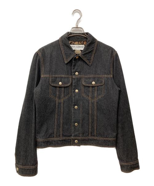 DOLCE & GABBANA（ドルチェ＆ガッバーナ）DOLCE & GABBANA (ドルチェ＆ガッバーナ) スナップボタンデニムジャケット ブラック サイズ:48の古着・服飾アイテム