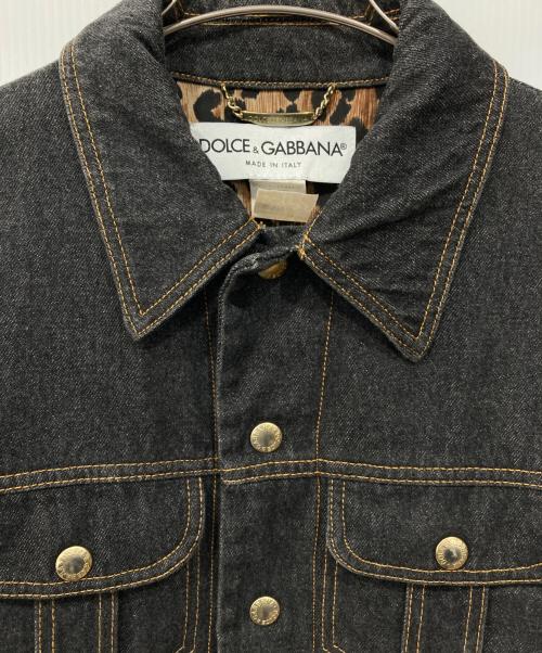 DOLCE & GABBANA（ドルチェ＆ガッバーナ）DOLCE & GABBANA (ドルチェ＆ガッバーナ) スナップボタンデニムジャケット ブラック サイズ:48の古着・服飾アイテム