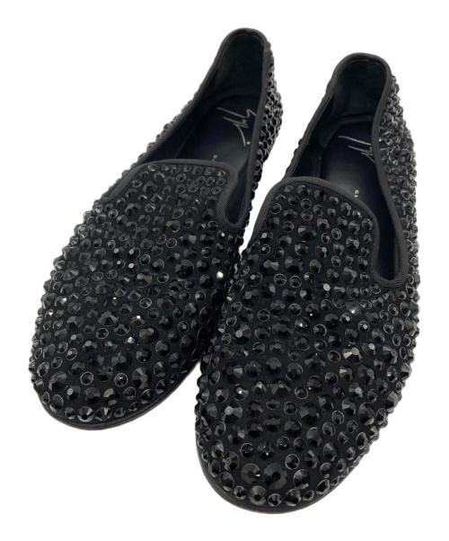 GIUSEPPE ZANOTTI（ジュゼッペザノッティ）GIUSEPPE ZANOTTI (ジュゼッペザノッティ) ビジュースリッポン ブラック サイズ:38の古着・服飾アイテム