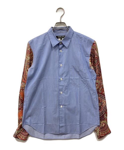 COMME des GARCONS HOMME DEUX（コムデギャルソン オム ドゥ）COMME des GARCONS HOMME DEUX (コムデギャルソン オム ドゥ) 切替ストライプシャツ ブルー サイズ:Sの古着・服飾アイテム
