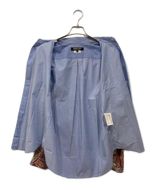 COMME des GARCONS HOMME DEUX（コムデギャルソン オム ドゥ）COMME des GARCONS HOMME DEUX (コムデギャルソン オム ドゥ) 切替ストライプシャツ ブルー サイズ:Sの古着・服飾アイテム