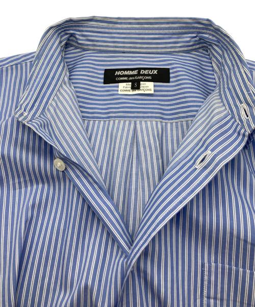 COMME des GARCONS HOMME DEUX（コムデギャルソン オム ドゥ）COMME des GARCONS HOMME DEUX (コムデギャルソン オム ドゥ) 切替ストライプシャツ ブルー サイズ:Sの古着・服飾アイテム