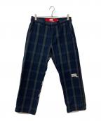 SUPREME×JUNYA WATANABE MANシュプリーム×ジュンヤワタナベマン）の古着「プリントワークパンツ」｜ネイビー×グリーン