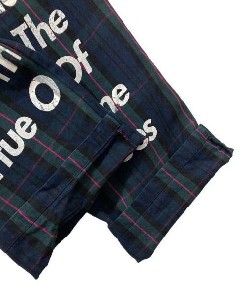 SUPREME（シュプリーム）Supreme (シュプリーム) JUNYA WATANABE MAN (ジュンヤワタナベマン) プリントワークパンツ ネイビー×グリーン サイズ:30の古着・服飾アイテム