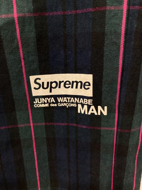 SUPREME（シュプリーム）Supreme (シュプリーム) JUNYA WATANABE MAN (ジュンヤワタナベマン) プリントワークパンツ ネイビー×グリーン サイズ:30の古着・服飾アイテム