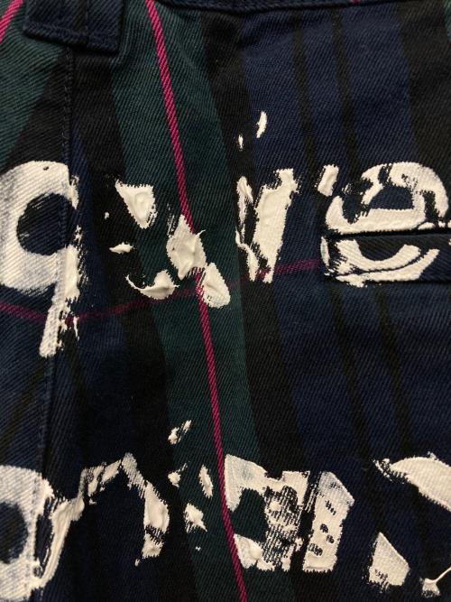 SUPREME（シュプリーム）Supreme (シュプリーム) JUNYA WATANABE MAN (ジュンヤワタナベマン) プリントワークパンツ ネイビー×グリーン サイズ:30の古着・服飾アイテム