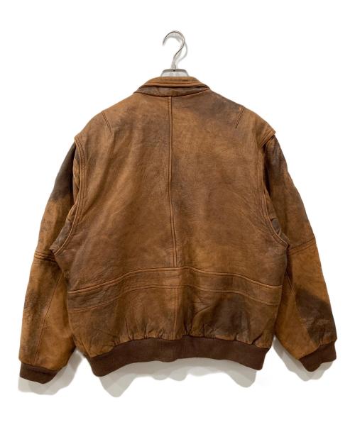CONTEXT（コンテキスト）CONTEXT (コンテキスト) レザーブルゾン ブラウン サイズ:Lの古着・服飾アイテム