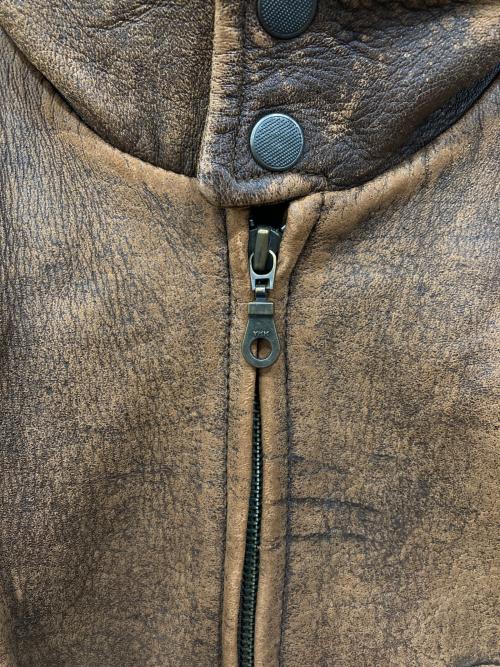 CONTEXT（コンテキスト）CONTEXT (コンテキスト) レザーブルゾン ブラウン サイズ:Lの古着・服飾アイテム