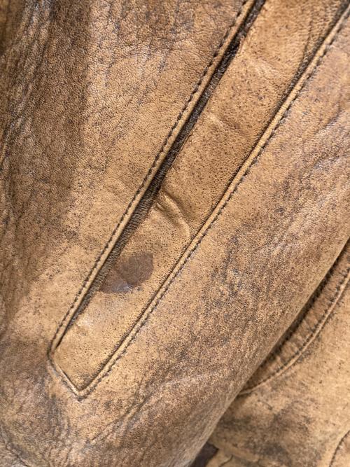 CONTEXT（コンテキスト）CONTEXT (コンテキスト) レザーブルゾン ブラウン サイズ:Lの古着・服飾アイテム